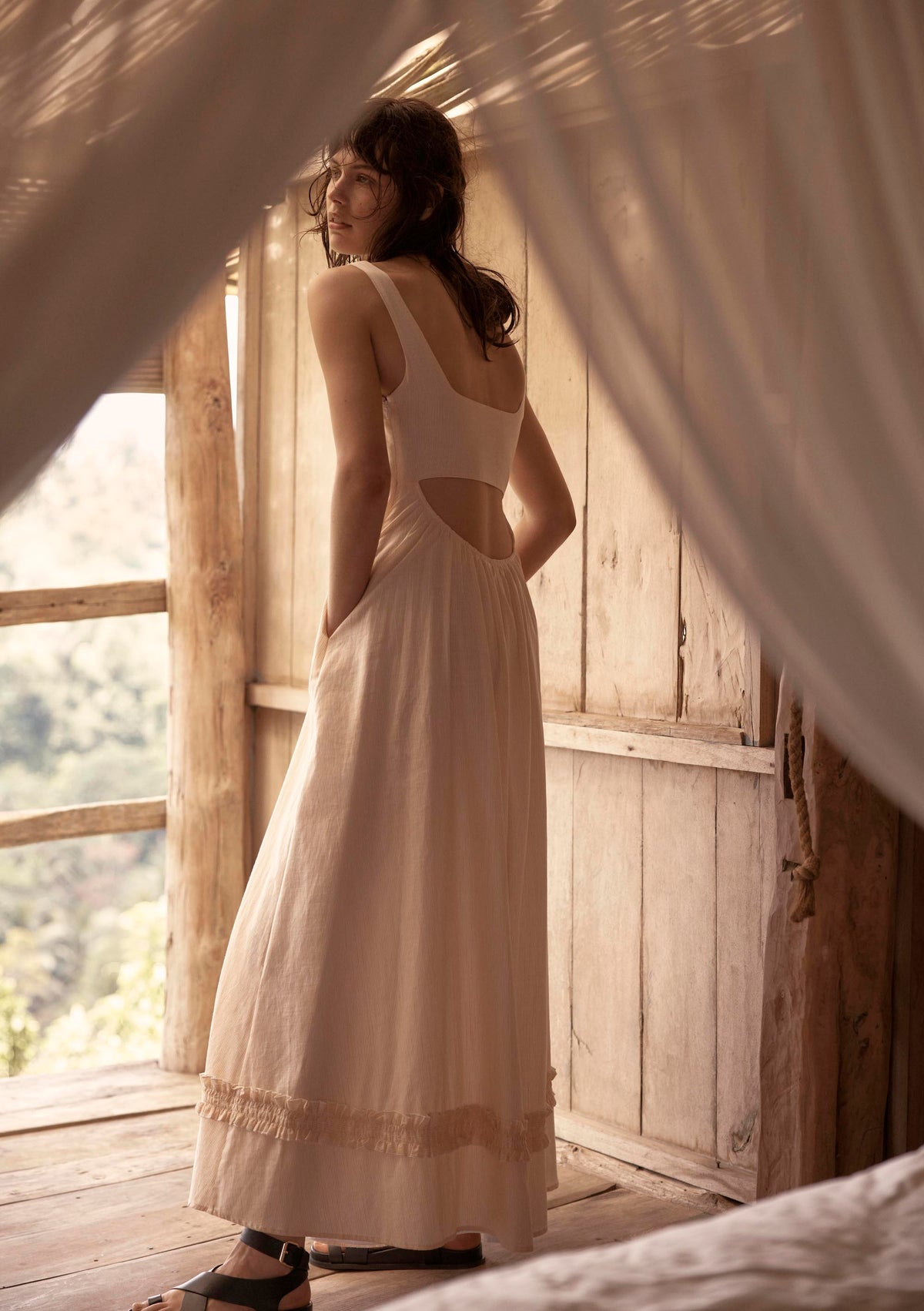 Romy Dress Yellow Stripe Bird & Knoll Sample